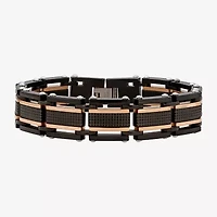 Mens Two-Tone Stainless Steel Chain Bracelet