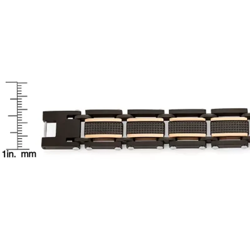 Mens Two-Tone Stainless Steel Chain Bracelet