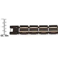 Mens Two-Tone Stainless Steel Chain Bracelet