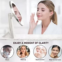 NuBrilliance Cordless 8'' Diameter 5X Rechargeable Magnification Mirror