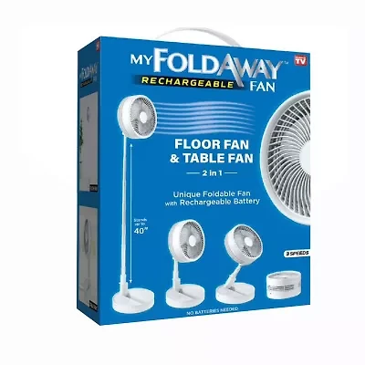 My FoldAway Rechargeable Floor and Table Fan with Rechargeable Battery