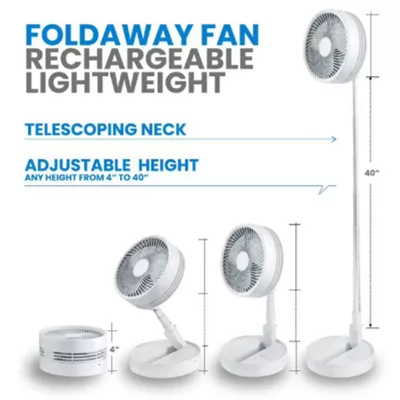 My FoldAway Rechargeable Floor and Table Fan with Rechargeable Battery