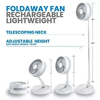 My FoldAway Rechargeable Floor and Table Fan with Rechargeable Battery
