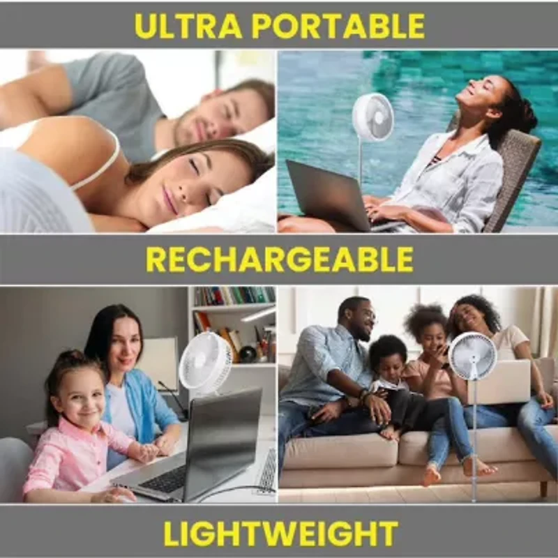 My FoldAway Rechargeable Floor and Table Fan with Rechargeable Battery