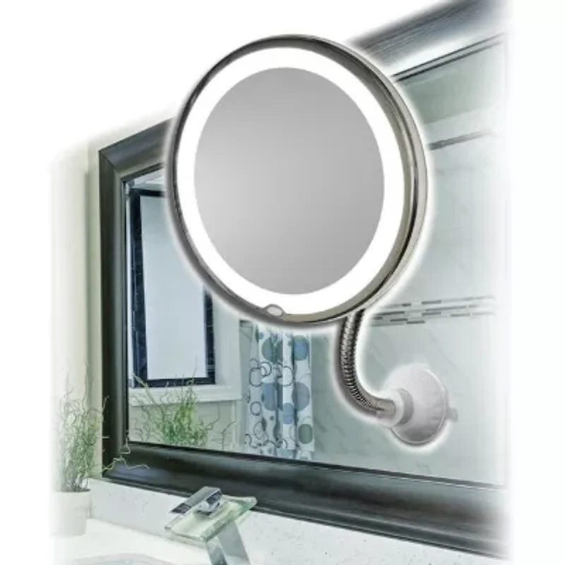 My Flexible Illuminated 5X Magnification Mirror with Bendable Neck and Suctions to Flat Surfaces