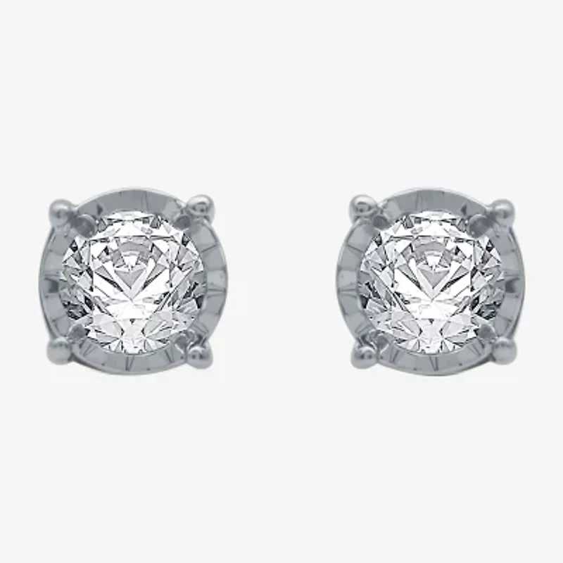 1/3 CT. T.W. Natural White Diamond 10K Rose Gold 5.3mm Round Stud Earrings
