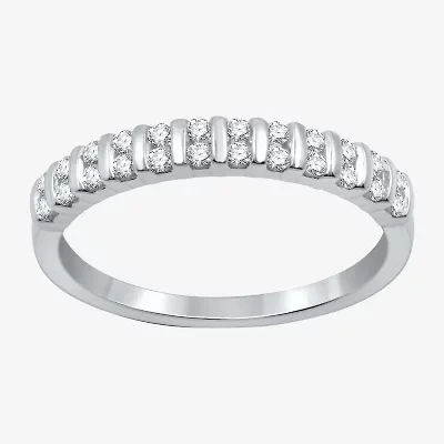I Said Yes (H-I / I1) Womens 1/4 CT. T.W. Lab Grown White Diamond Sterling Silver Anniversary Wedding Band
