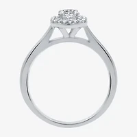 I Said Yes (H-I / I1) Womens 1 CT. T.W. Lab Grown White Diamond Sterling Silver Round Side Stone Halo Bridal Set
