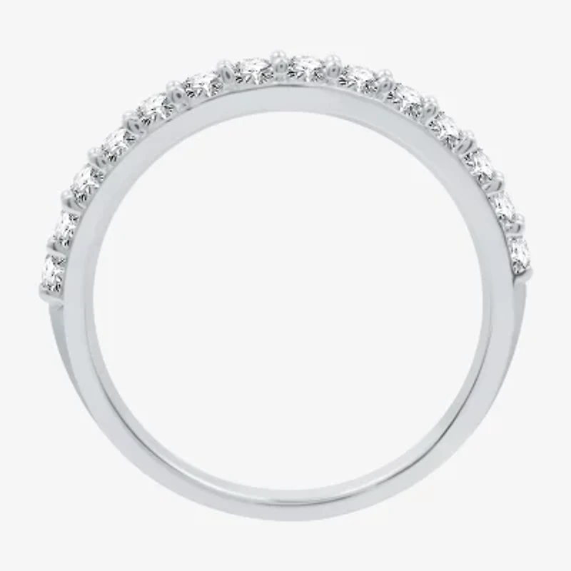 I Said Yes (H-I / I1) Womens 1 CT. T.W. Lab Grown White Diamond Sterling Silver Round Side Stone Halo Bridal Set