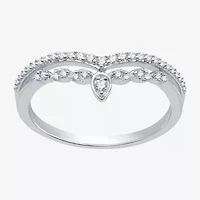 I Said Yes (H-I / I1) 1/5 CT. T.W. Lab Grown White Diamond Sterling Silver or 14K Gold Over Chevron Wedding Band