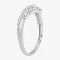 I Said Yes (H-I / I1) 1/5 CT. T.W. Lab Grown White Diamond Sterling Silver or 14K Gold Over Chevron Wedding Band