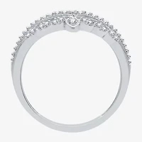 I Said Yes (H-I / I1) 1/5 CT. T.W. Lab Grown White Diamond Sterling Silver or 14K Gold Over Chevron Wedding Band