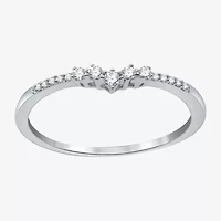 I Said Yes (H-I / I1) 1/10 CT. T.W. Lab Grown White Diamond Sterling Silver or 14K Gold Over Curved Chevron Wedding Band