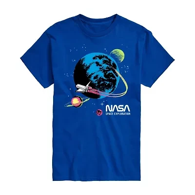 Nasa Mens Crew Neck Short Sleeve Regular Fit Graphic T-Shirt