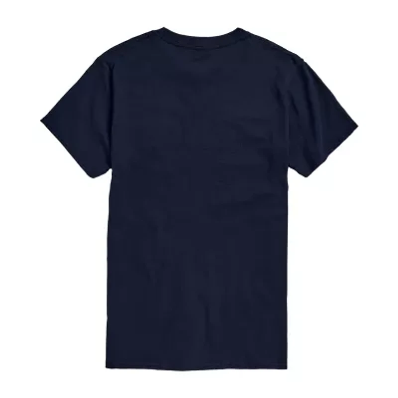 Jaws Mens Crew Neck Short Sleeve Regular Fit Graphic T-Shirt