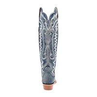 Dan Post Womens Denim Darlin' Stacked Heel Cowboy Boots