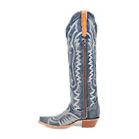 Dan Post Womens Denim Darlin' Stacked Heel Cowboy Boots