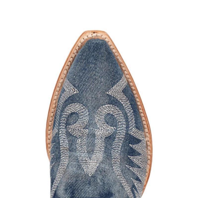Dan Post Womens Denim Darlin' Stacked Heel Cowboy Boots