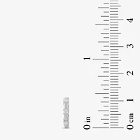 Womens Diamond Accent Lab Grown White 10K Gold 10.4mm Hoop Earrings