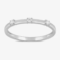 Womens Diamond Accent Lab Grown White 10K Gold Delicate Cocktail Ring