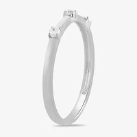 Womens Diamond Accent Lab Grown White 10K Gold Delicate Cocktail Ring