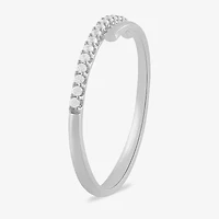 Womens 1/10 CT. T.W. Lab Grown White Diamond 10K Gold Delicate Band