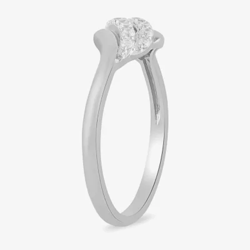 Womens 1/6 CT. T.W. Lab Grown White Diamond 10K Gold Cocktail Ring