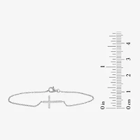 1/10 Ct. T.W. Sideways Cross Womens 10K Gold 7.25 Inch Rope Chain Bracelet