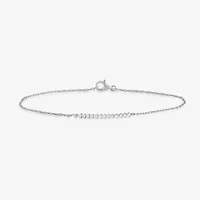 Womens 10K Gold 7.25 Inch Rope Bar Chain Bracelet