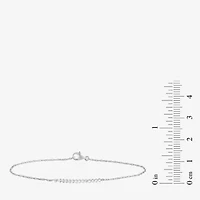 Womens 10K Gold 7.25 Inch Rope Bar Chain Bracelet