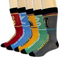 Mens 5 Pair Harry Potter Crew Socks