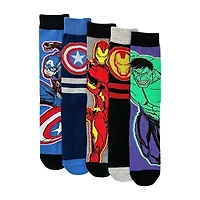 Mens 5 Pair Marvel Crew Socks