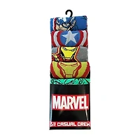 Mens 5 Pair Marvel Crew Socks
