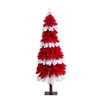 Nearly Natural Pre-Lit Artificial Peppermint 150 Microdot Led Lights 5 Foot Pre-Lit Fir Christmas Tree