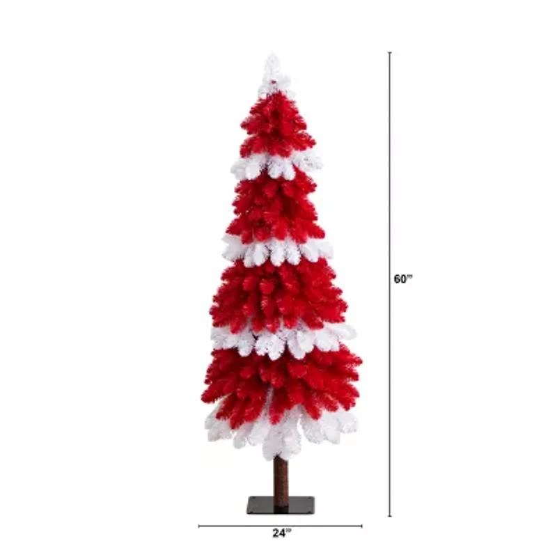 Nearly Natural Pre-Lit Artificial Peppermint 150 Microdot Led Lights 5 Foot Pre-Lit Fir Christmas Tree