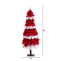 Nearly Natural Pre-Lit Artificial Peppermint 150 Microdot Led Lights 5 Foot Pre-Lit Fir Christmas Tree