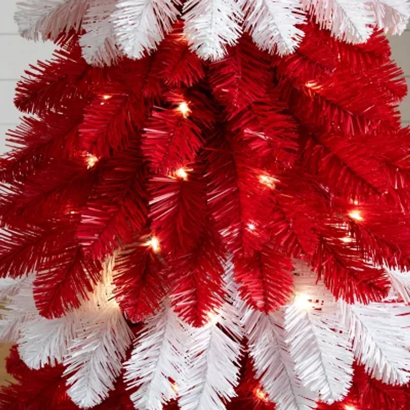 Nearly Natural Pre-Lit Artificial Peppermint 150 Microdot Led Lights 5 Foot Pre-Lit Fir Christmas Tree