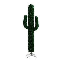 Nearly Natural Pre-Lit Artificial Cactus 500 Micro Led Lights 7 Foot Pre-Lit Fir Christmas Tree