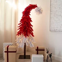 Nearly Natural 7ft Red Santa’S Hat 500 Led Lights And 1272 Bendable Branches 7 Foot Pre-Lit Fir Christmas Tree