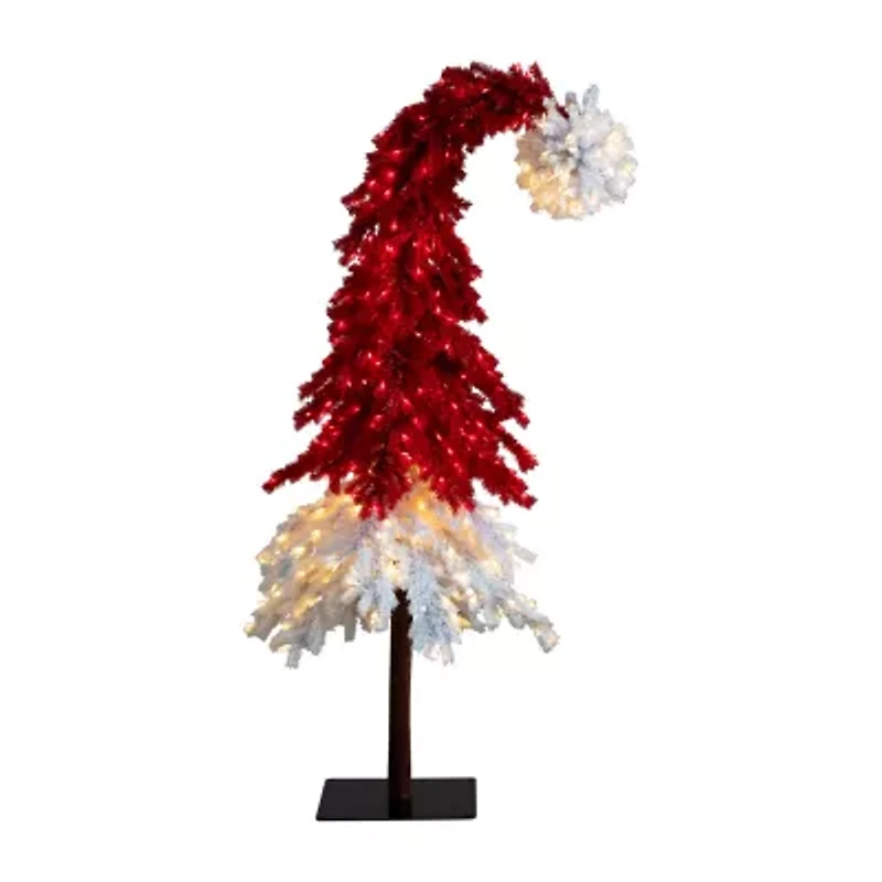 Nearly Natural 7ft Red Santa’S Hat 500 Led Lights And 1272 Bendable Branches 7 Foot Pre-Lit Fir Christmas Tree