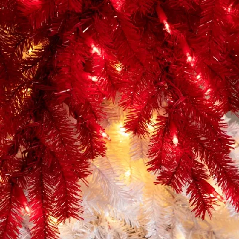 Nearly Natural 7ft Red Santa’S Hat 500 Led Lights And 1272 Bendable Branches 7 Foot Pre-Lit Fir Christmas Tree