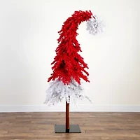 Nearly Natural 7ft Red Santa’S Hat 500 Led Lights And 1272 Bendable Branches 7 Foot Pre-Lit Fir Christmas Tree