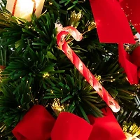 Nearly Natural 24in Pre-Lit Fiber Optic Classic Star Topped With Decorative Planter 2 Foot Pre-Lit Potted Fir Christmas Tree