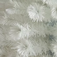 Nearly Natural Pre-Lit Fiber Optic Artificial White With Star Tree Topper 6 Foot Pre-Lit Fir Christmas Tree