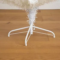 Nearly Natural Pre-Lit Fiber Optic Artificial White With Star Tree Topper 6 Foot Pre-Lit Fir Christmas Tree