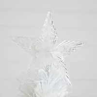 Nearly Natural Pre-Lit Fiber Optic Artificial White With Star Tree Topper 6 Foot Pre-Lit Fir Christmas Tree