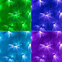 Nearly Natural Pre-Lit Fiber Optic Artificial White With Star Tree Topper 6 Foot Pre-Lit Fir Christmas Tree