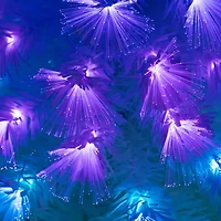 Nearly Natural Pre-Lit Fiber Optic Artificial White With Star Tree Topper 6 Foot Pre-Lit Fir Christmas Tree