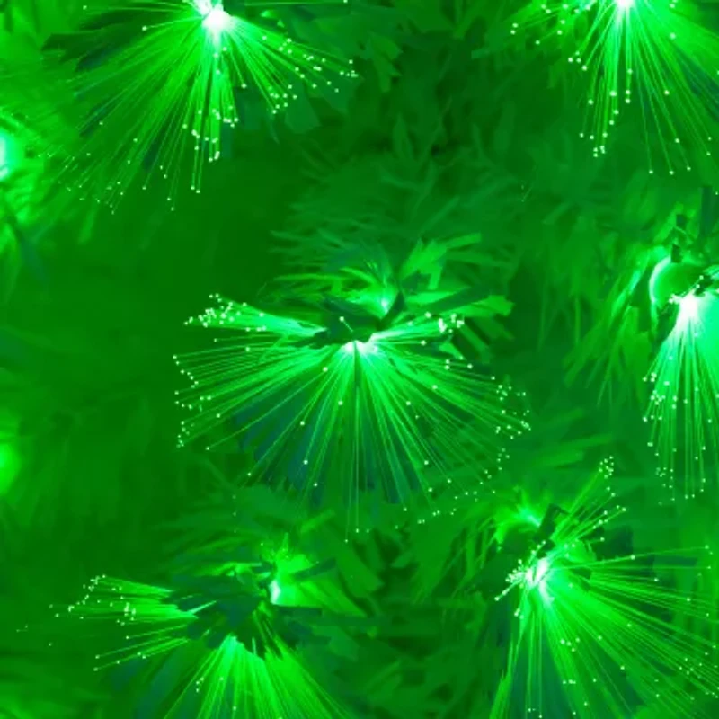 Nearly Natural Pre-Lit Fiber Optic Artificial White With Star Tree Topper 6 Foot Pre-Lit Fir Christmas Tree