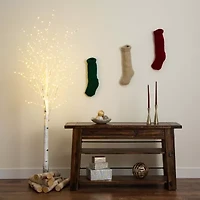 Nearly Natural 3ft Pre-Lit Artificial White Birch With 92 Warm White Led Lights 3 Foot Pre-Lit Birch Christmas Tree